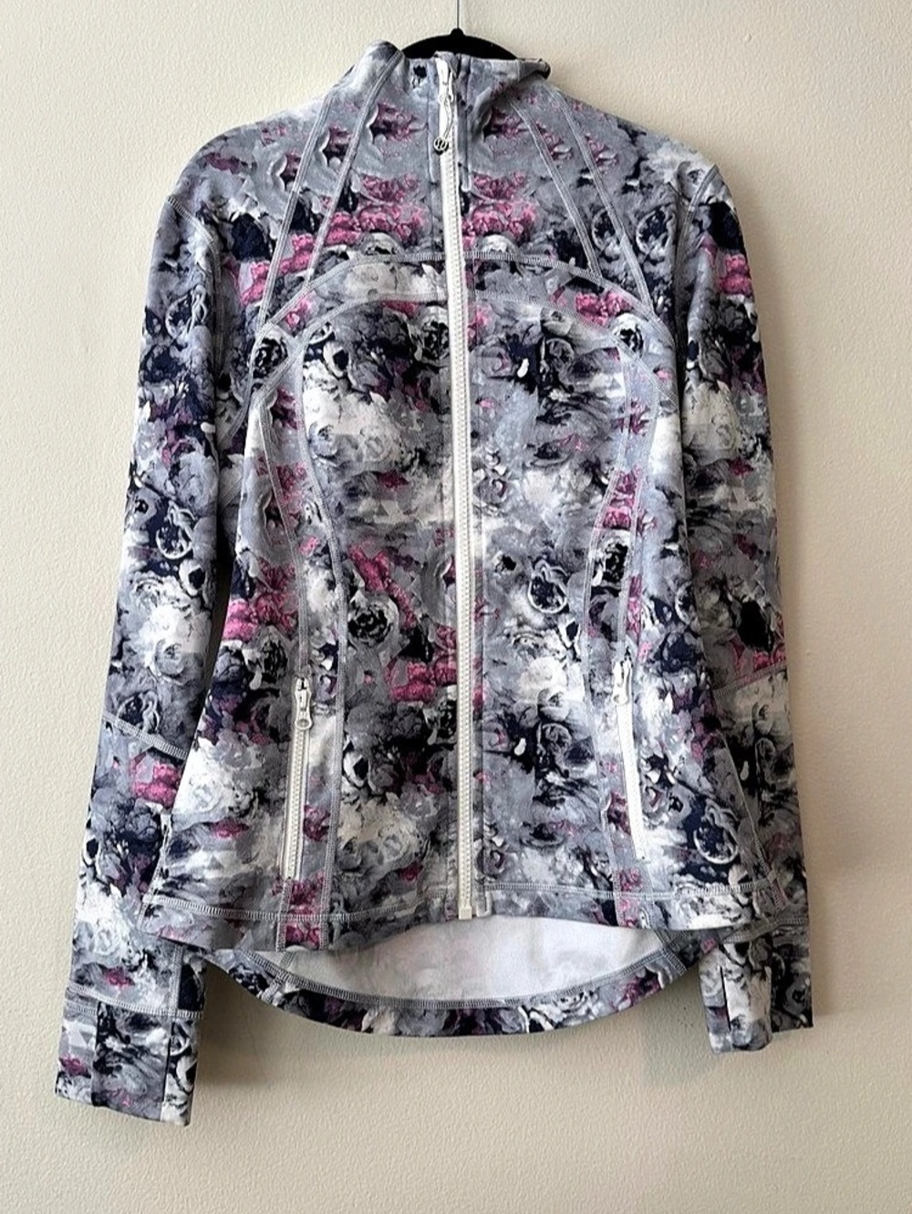 Lululemon Define jacket, Moody Mirage floral grey size 12